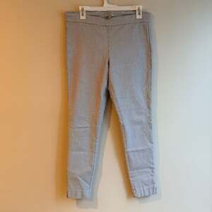 Dalia Micro Houndstooth Slim Ankle Pants, Black & White Pattern, Size 12